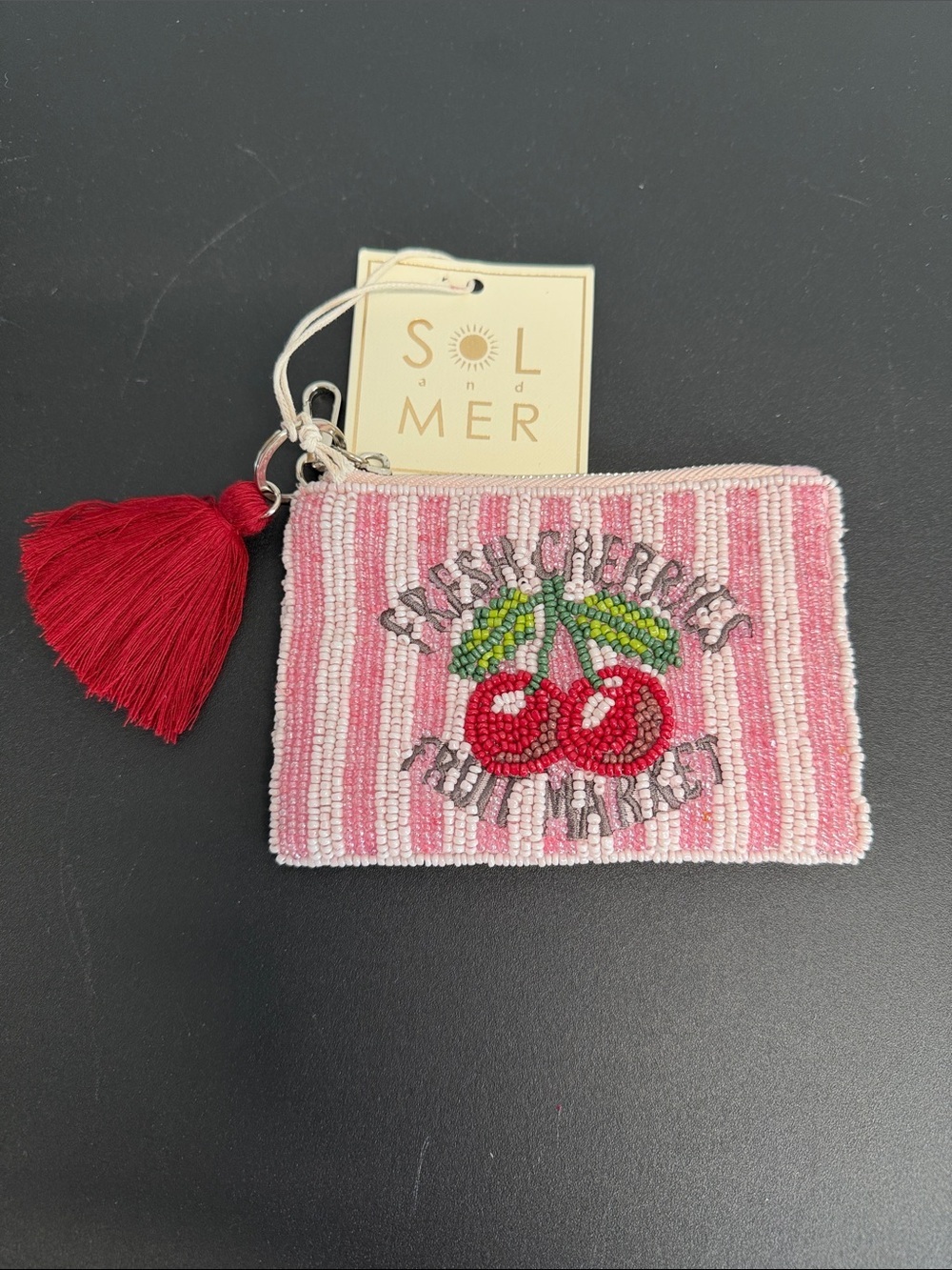 SOL + Mer | Beaded Cherry Coin Pouch 🍒